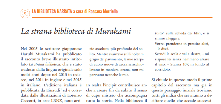 La strana biblioteca di&nbsp;Murakami